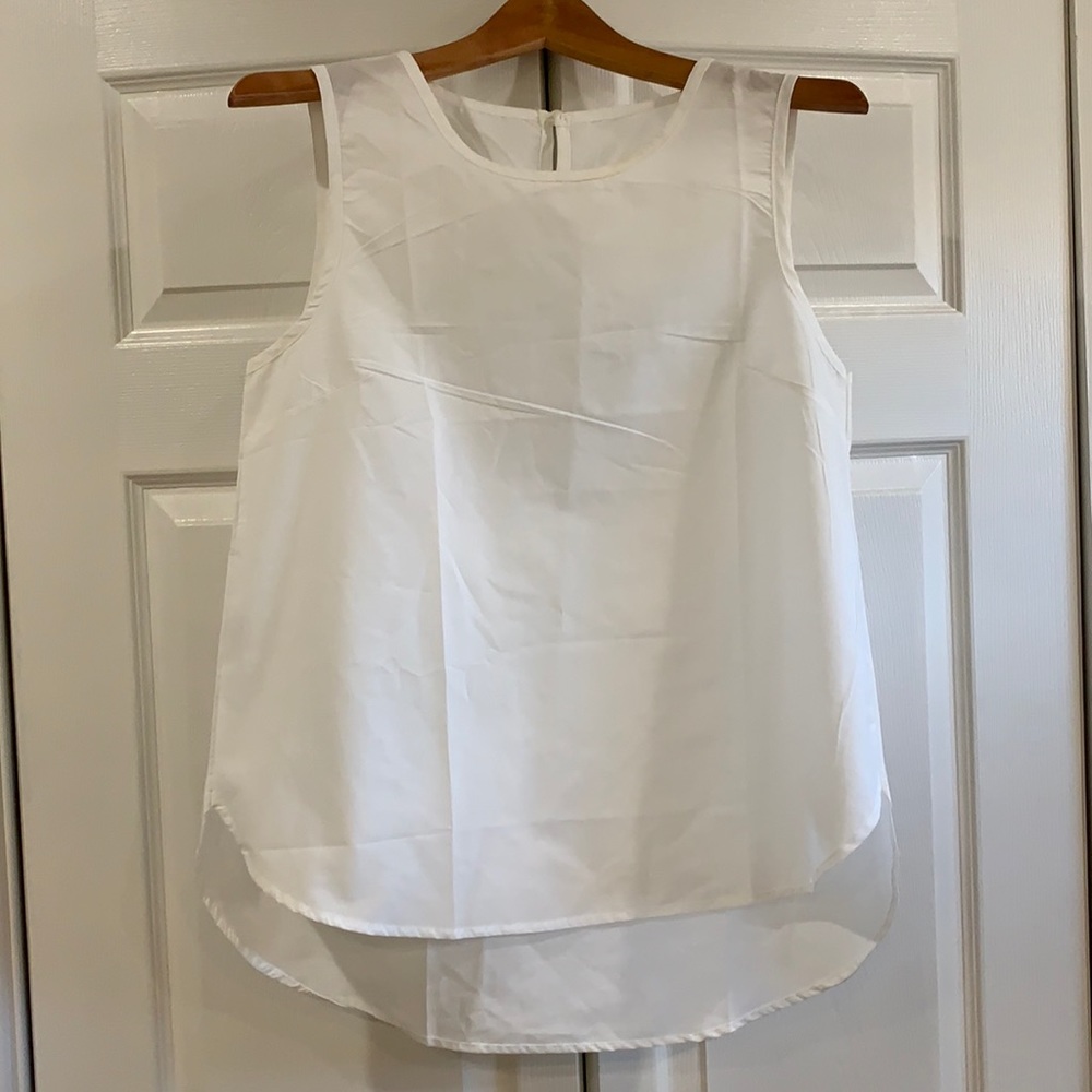 White Cotton High Low Tank - Size XL